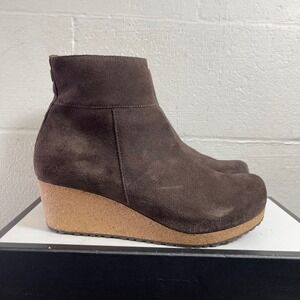 Papillio by Birkenstock Ebba Brown Suede Wedge Ankle Boots Women's 41 EU/10 US